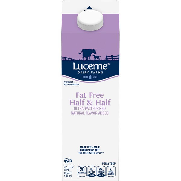1Source Lucerne Dairy Farms FAT FREE HALF & HALF MILK